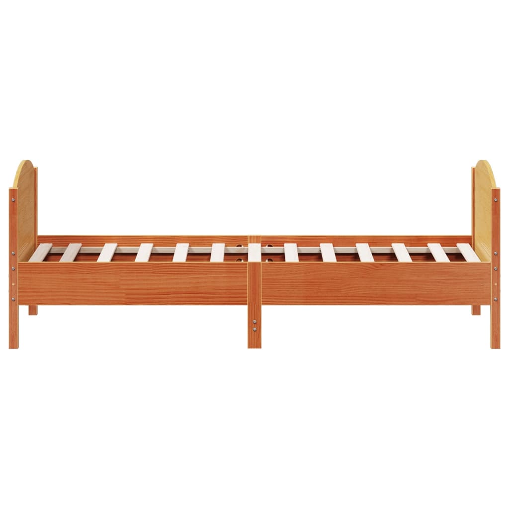 sengeramme uden madras 100x200 cm massivt fyrretræ gyldenbrun