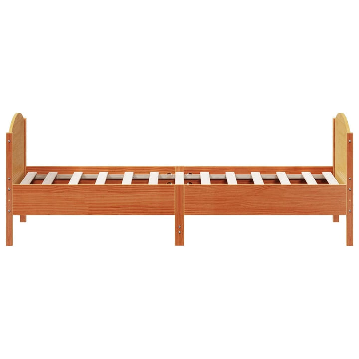 sengeramme uden madras 100x200 cm massivt fyrretræ gyldenbrun