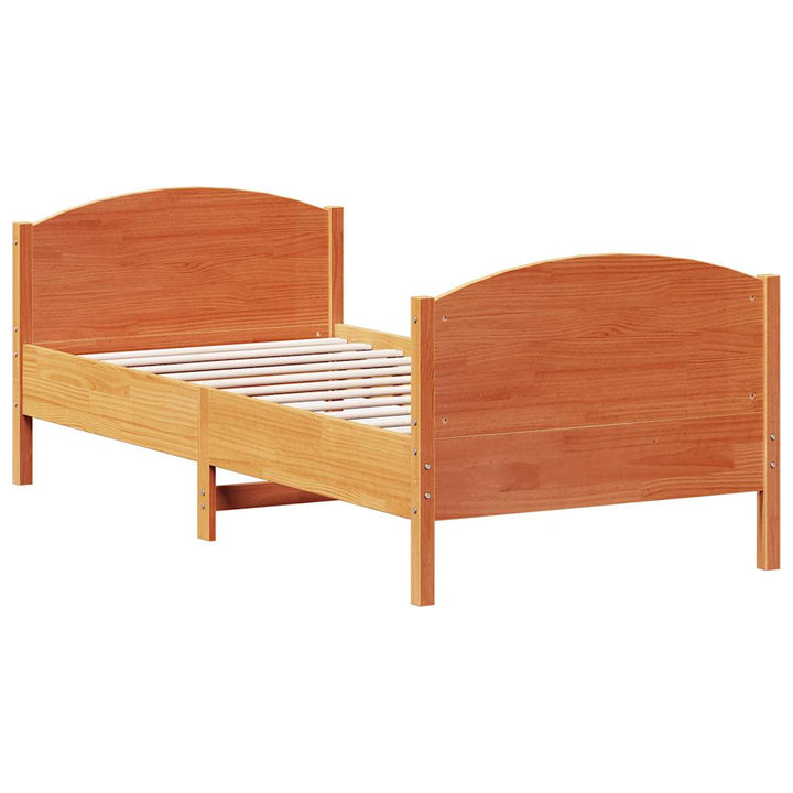 sengeramme uden madras 100x200 cm massivt fyrretræ gyldenbrun