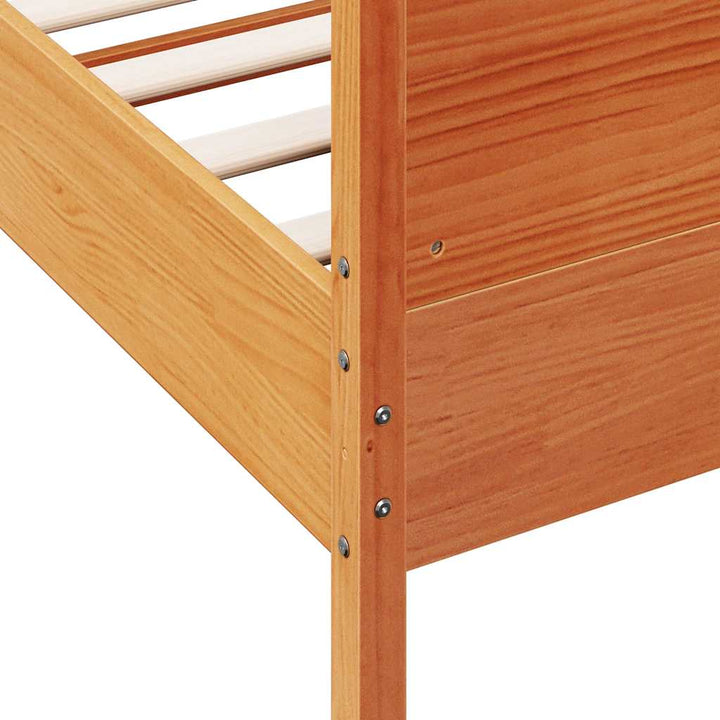 sengeramme uden madras 100x200 cm massivt fyrretræ gyldenbrun