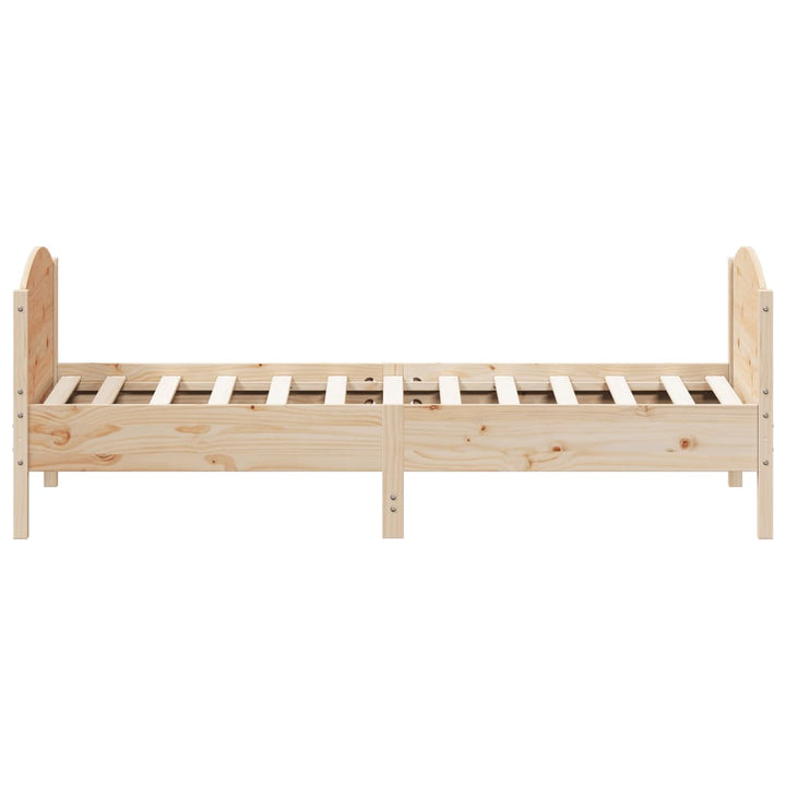 sengeramme uden madras 75x190 cm massivt fyrretræ