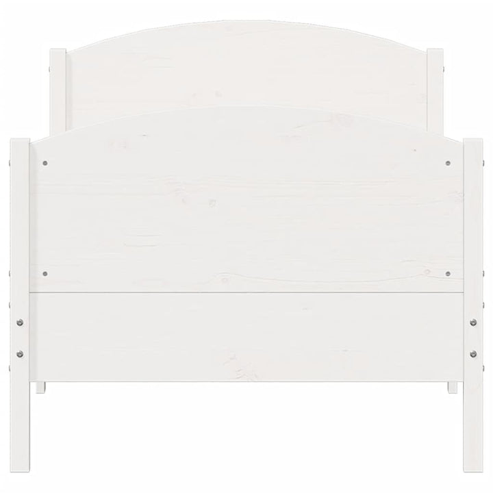 sengeramme uden madras 75x190 cm massivt fyrretræ hvid