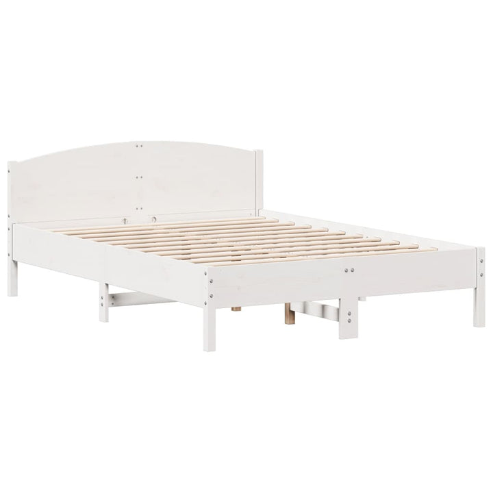 sengeramme uden madras 140x200 cm massivt fyrretræ hvid