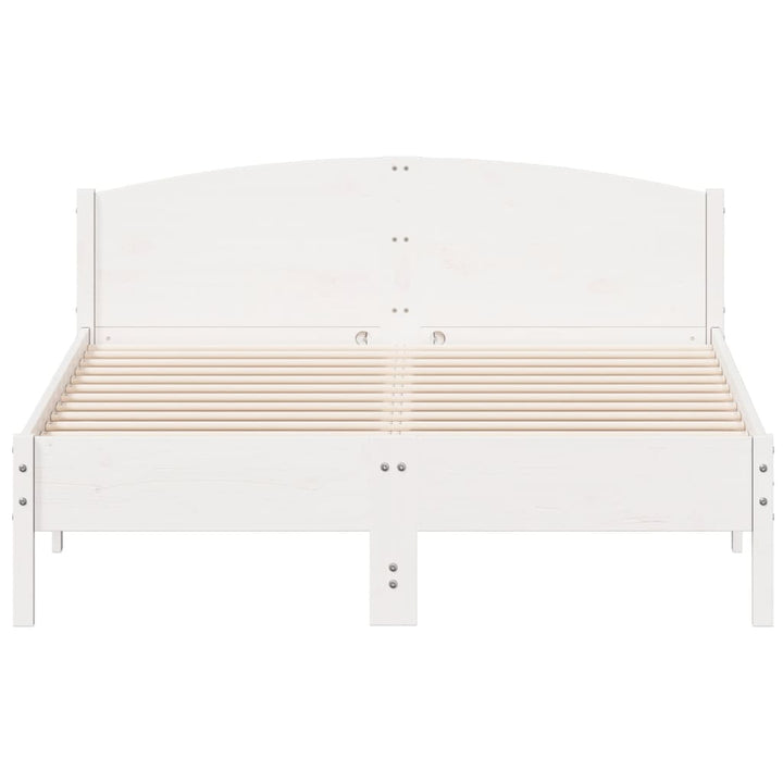 sengeramme uden madras 140x200 cm massivt fyrretræ hvid