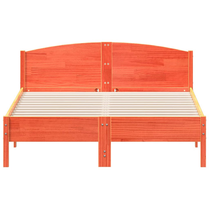 sengeramme uden madras 140x200 cm massivt fyr gyldenbrun