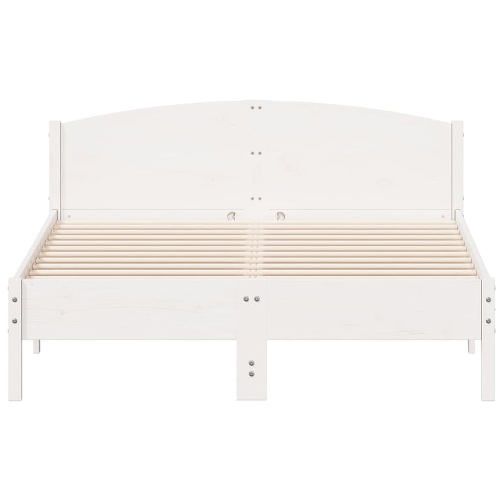 sengeramme uden madras 120x200 cm massivt fyrretræ hvid