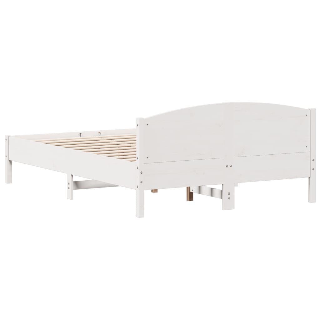 sengeramme uden madras 120x200 cm massivt fyrretræ hvid