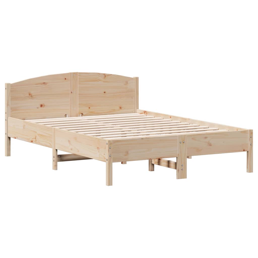 sengeramme uden madras 140x190 cm massivt fyrretræ