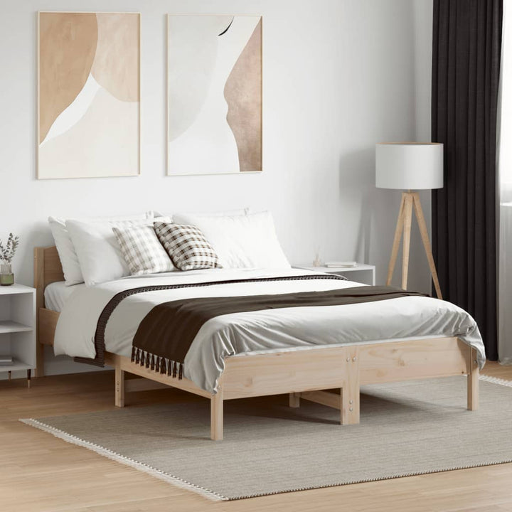 sengeramme uden madras 140x190 cm massivt fyrretræ