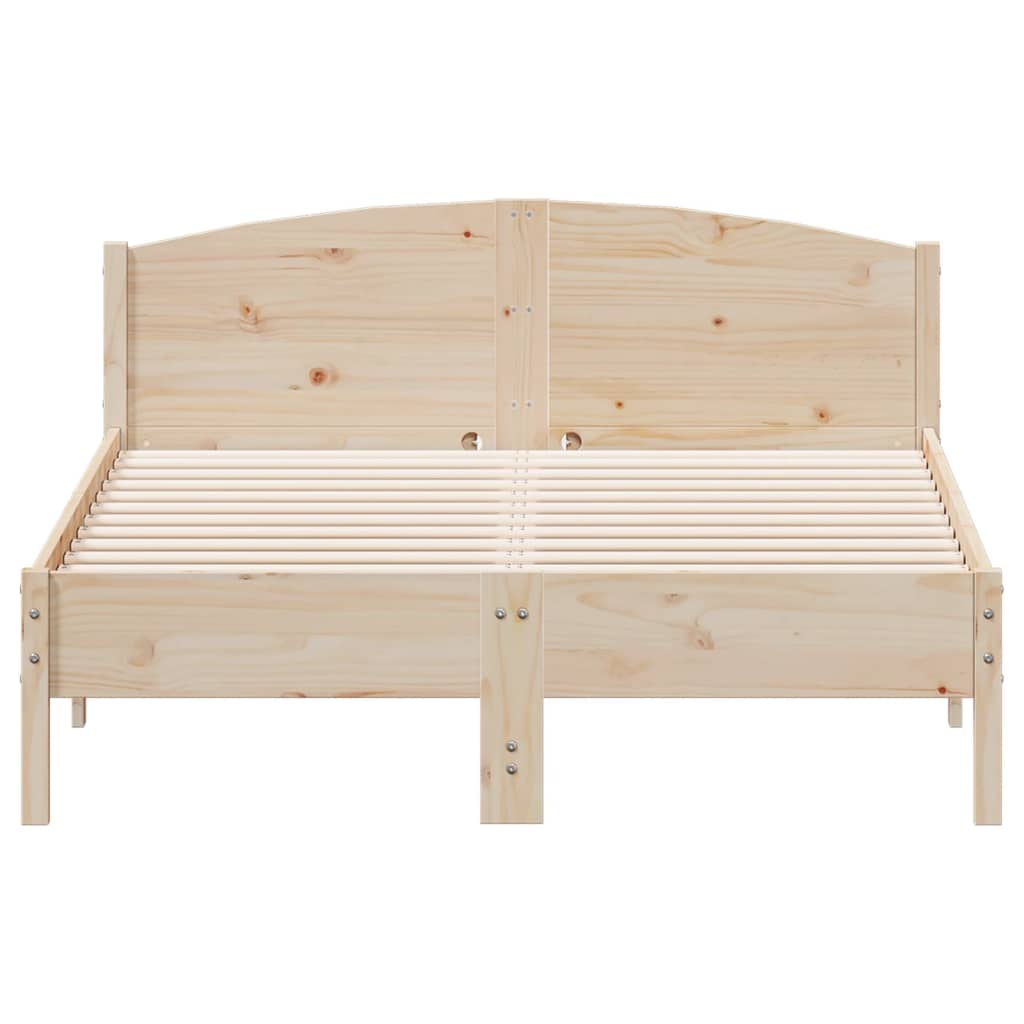 sengeramme uden madras 140x190 cm massivt fyrretræ