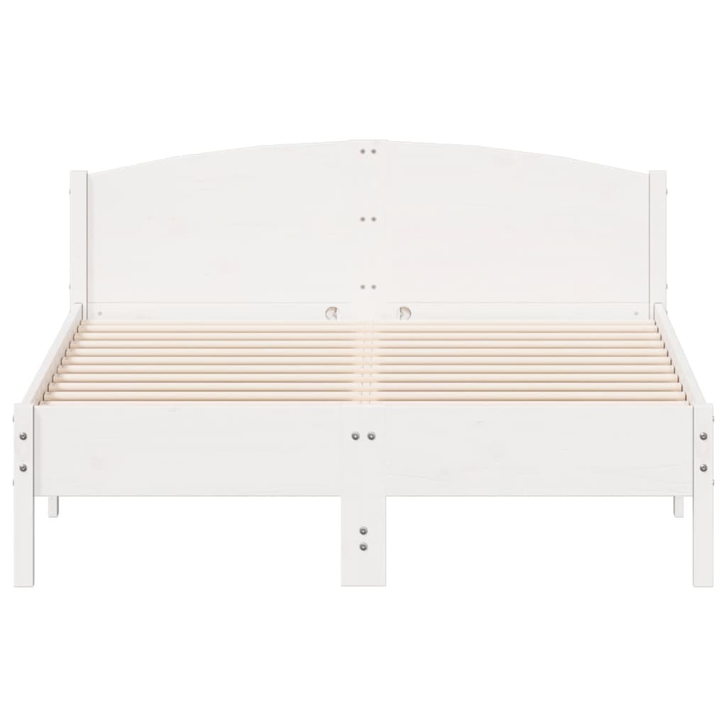 sengeramme uden madras 140x190 cm massivt fyrretræ hvid