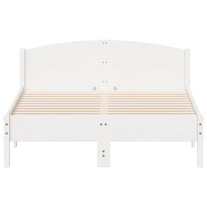 sengeramme uden madras 140x190 cm massivt fyrretræ hvid