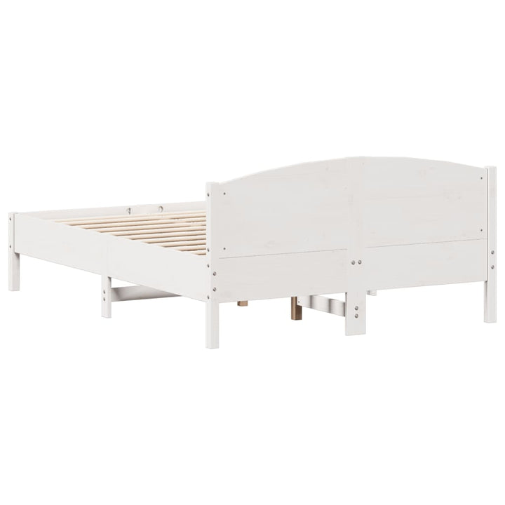 sengeramme uden madras 140x190 cm massivt fyrretræ hvid