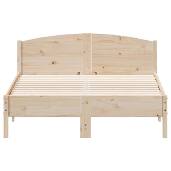 sengeramme uden madras 135x190 cm massivt fyrretræ hvid