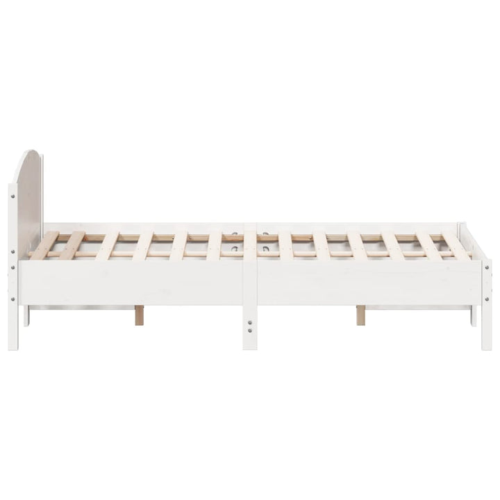 sengeramme uden madras 135x190 cm massivt fyrretræ hvid