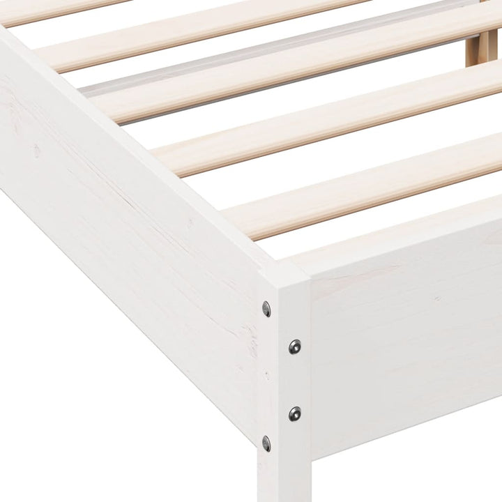 sengeramme uden madras 135x190 cm massivt fyrretræ hvid