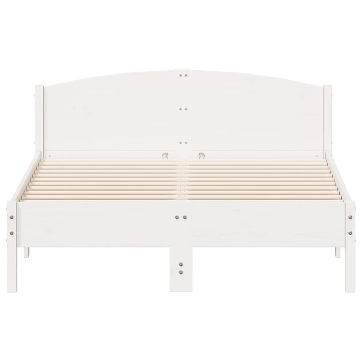 sengeramme uden madras 120x190 cm massivt fyrretræ hvid