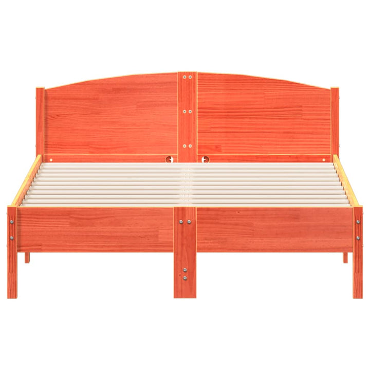 sengeramme uden madras 120x190 cm massivt fyrretræ gyldenbrun