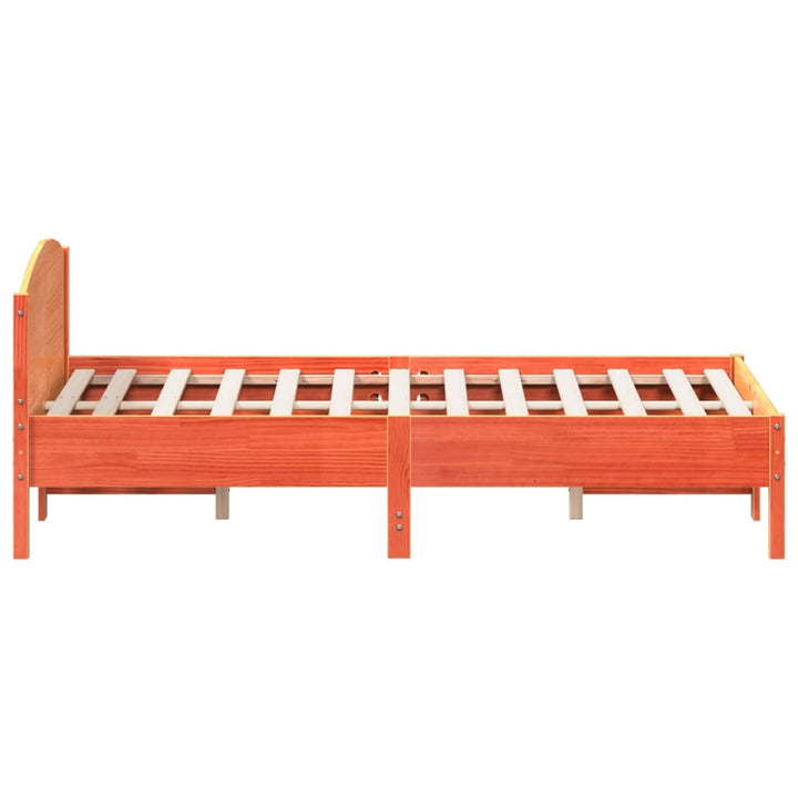 sengeramme uden madras 120x190 cm massivt fyrretræ gyldenbrun