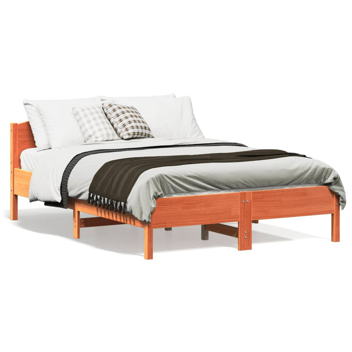 sengeramme uden madras 120x190 cm massivt fyrretræ gyldenbrun