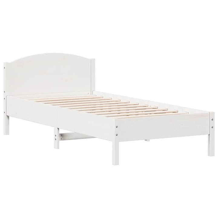 sengeramme uden madras 100x200 cm massivt fyrretræ hvid