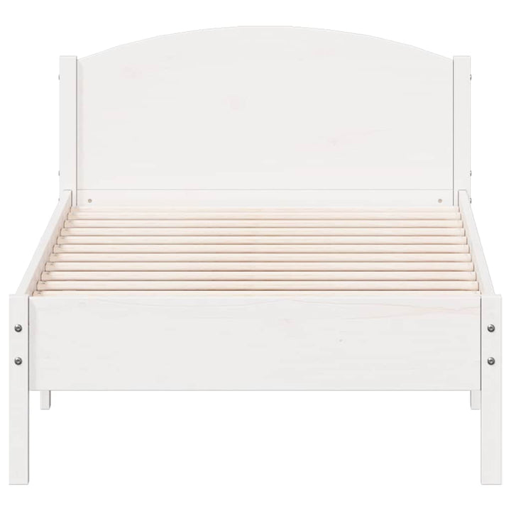 sengeramme uden madras 100x200 cm massivt fyrretræ hvid
