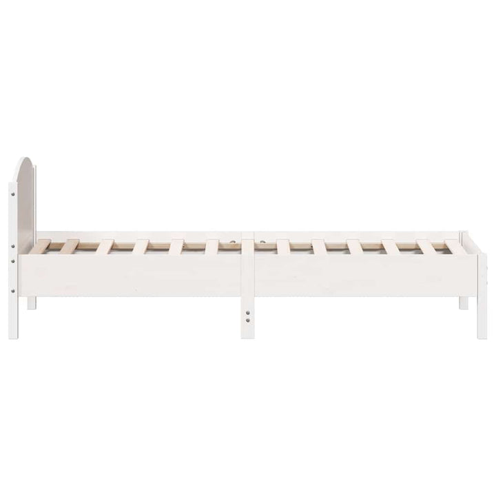sengeramme uden madras 100x200 cm massivt fyrretræ hvid