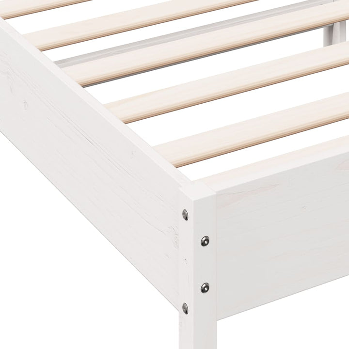 sengeramme uden madras 90x200 cm massivt fyrretræ hvid