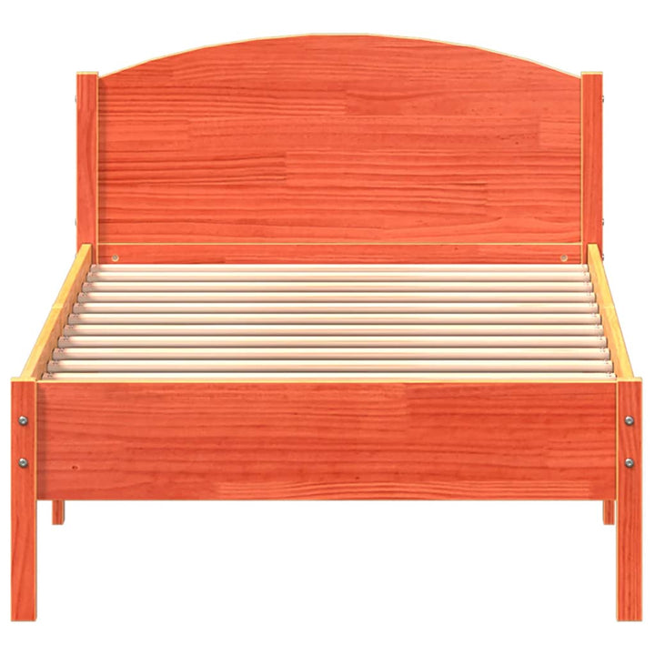 sengeramme uden madras 90x200 cm massivt fyrretræ gyldenbrun
