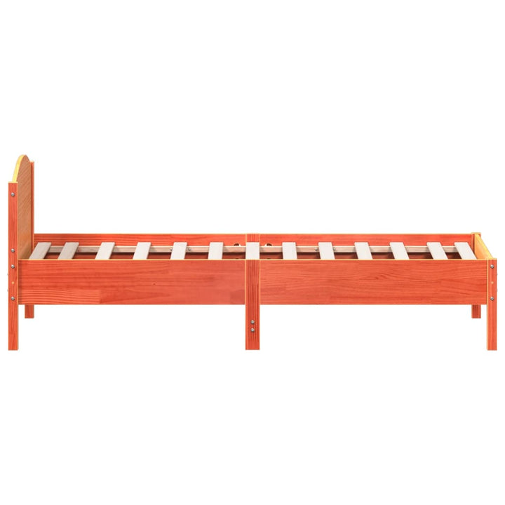 sengeramme uden madras 90x190 cm massivt fyrretræ gyldenbrun