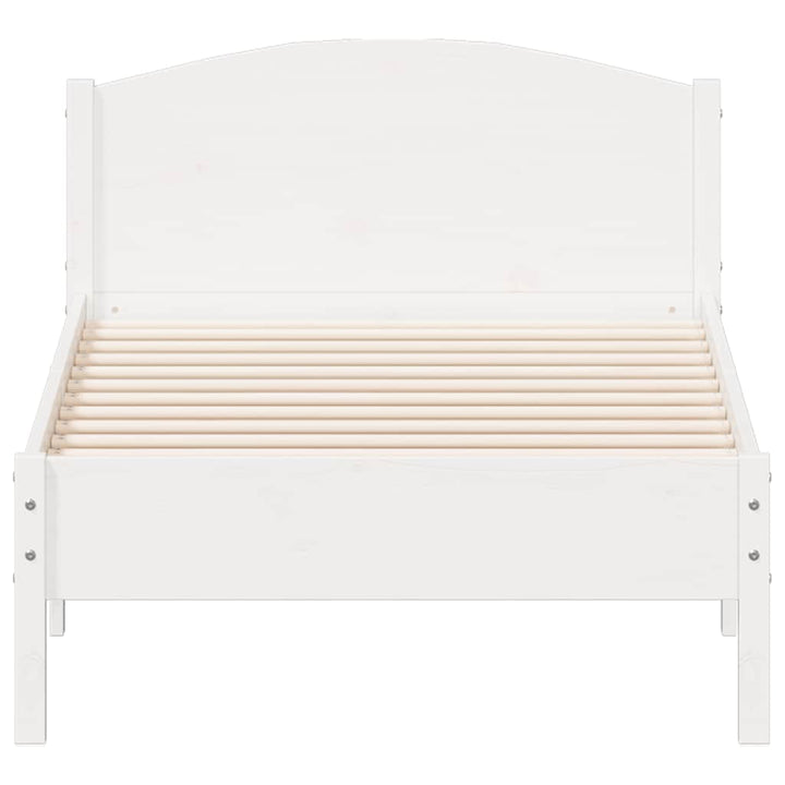 sengeramme uden madras 75x190 cm massivt fyrretræ hvid