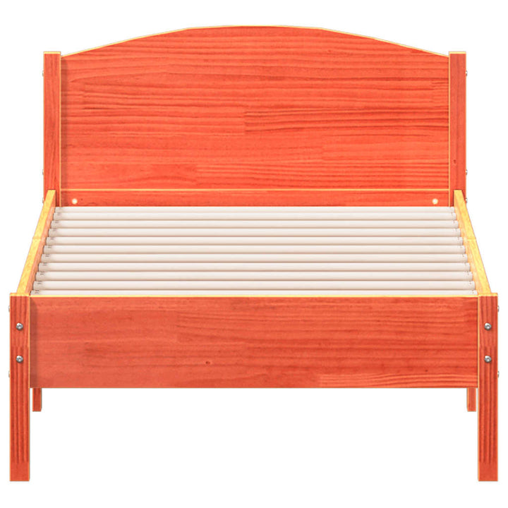 sengeramme uden madras 75x190 cm massivt fyrretræ gyldenbrun