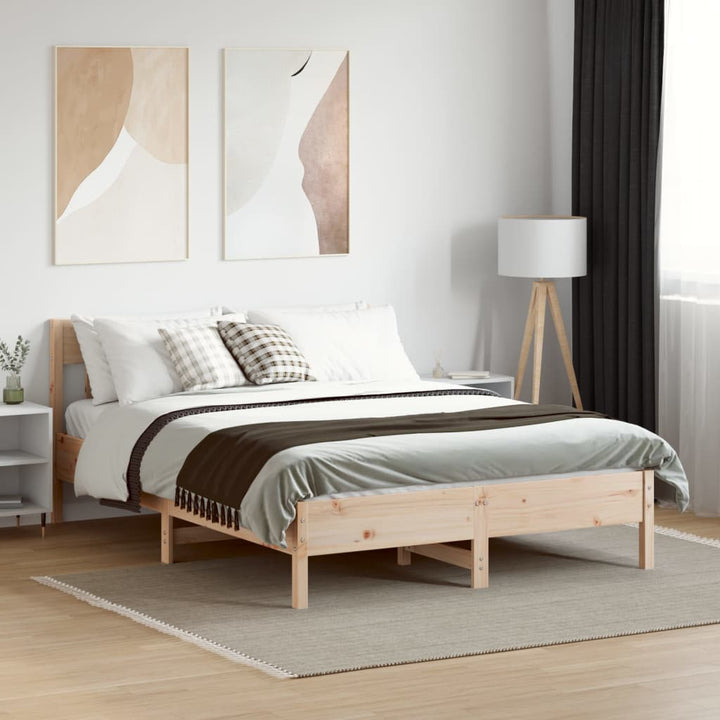 sengeramme uden madras 150x200 cm massivt fyrretræ
