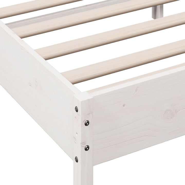 sengeramme uden madras 150x200 cm massivt fyrretræ hvid