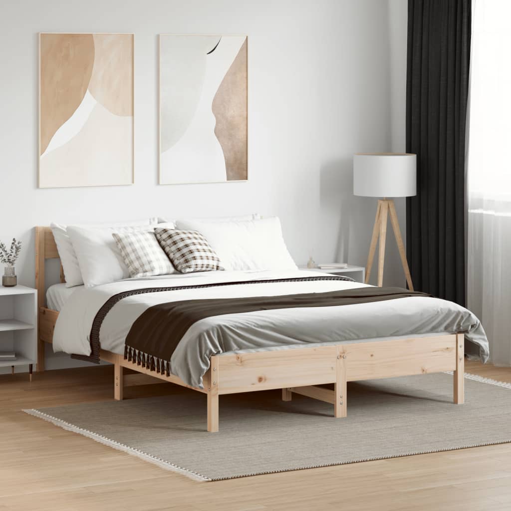 sengeramme uden madras 140x200 cm massivt fyrretræ