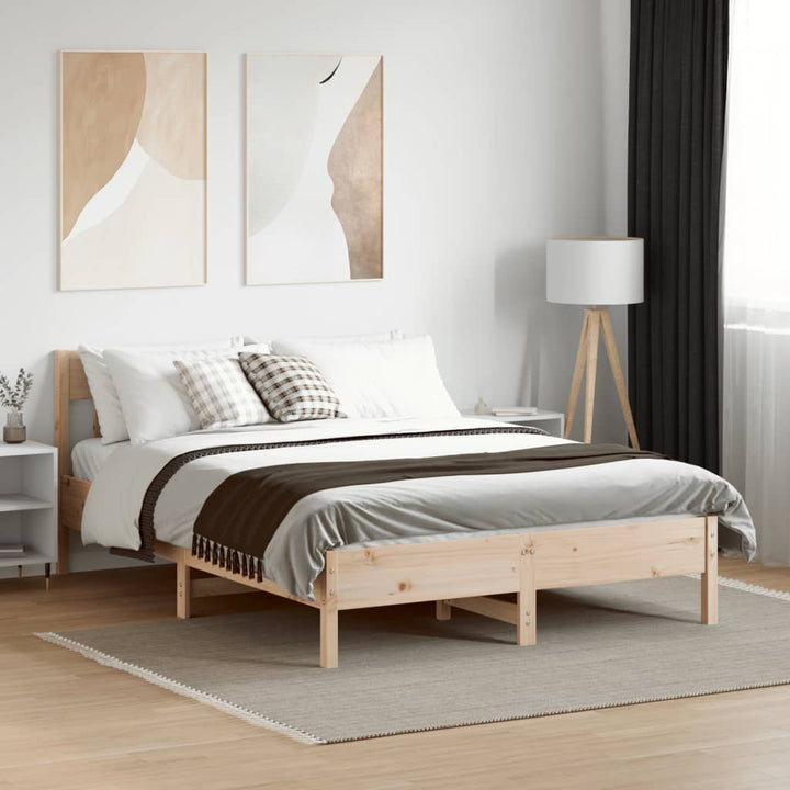 sengeramme uden madras 140x200 cm massivt fyrretræ