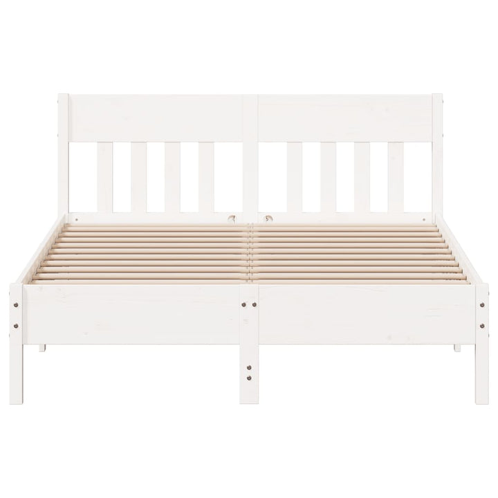 sengeramme uden madras 140x200 cm massivt fyrretræ hvid