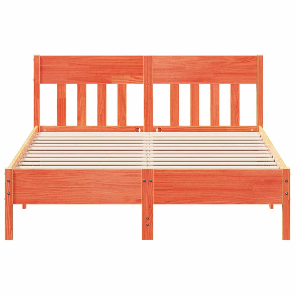 sengeramme uden madras 140x200 cm massivt fyr gyldenbrun