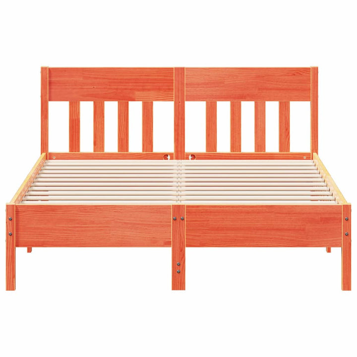 sengeramme uden madras 140x200 cm massivt fyr gyldenbrun