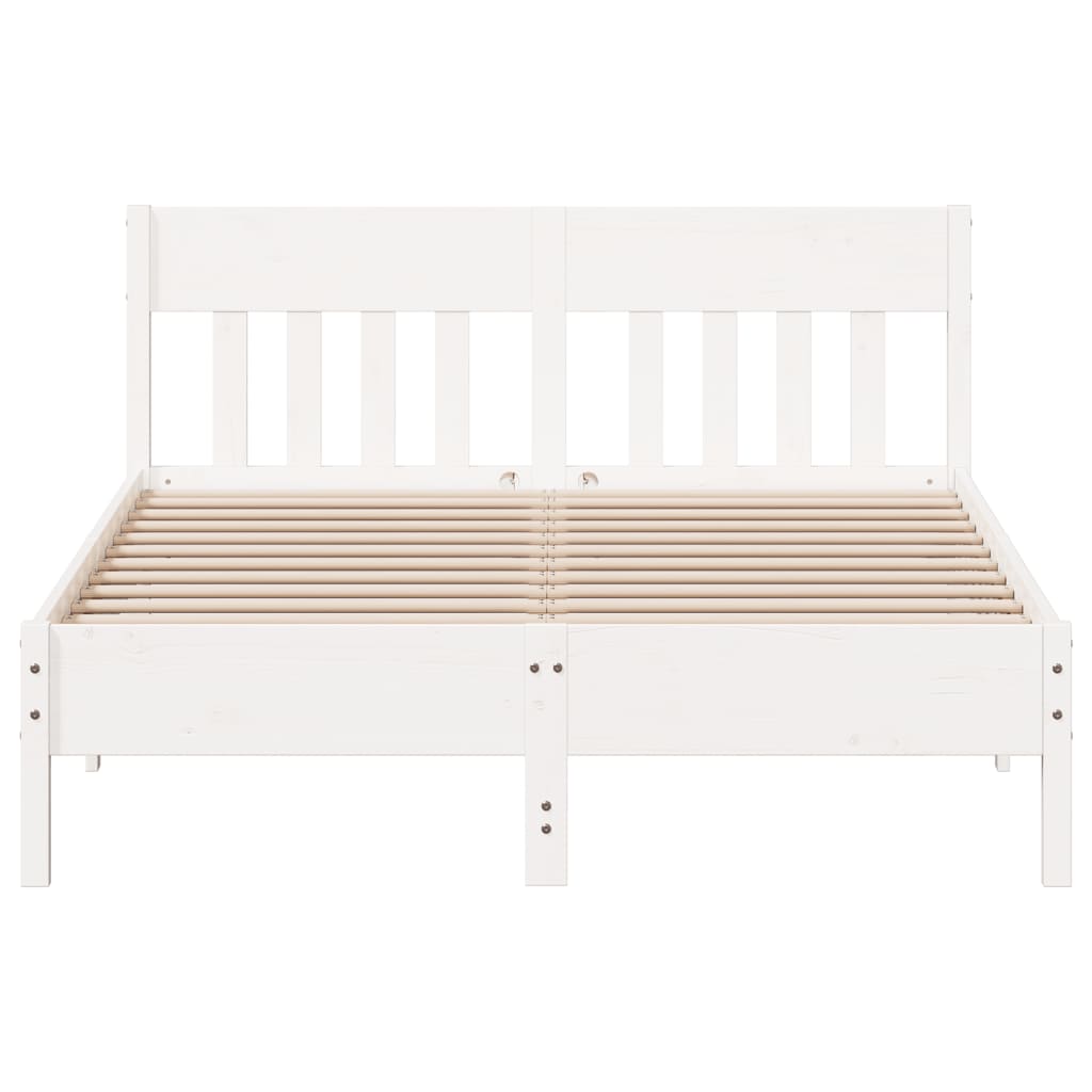 sengeramme uden madras 120x200 cm massivt fyrretræ hvid