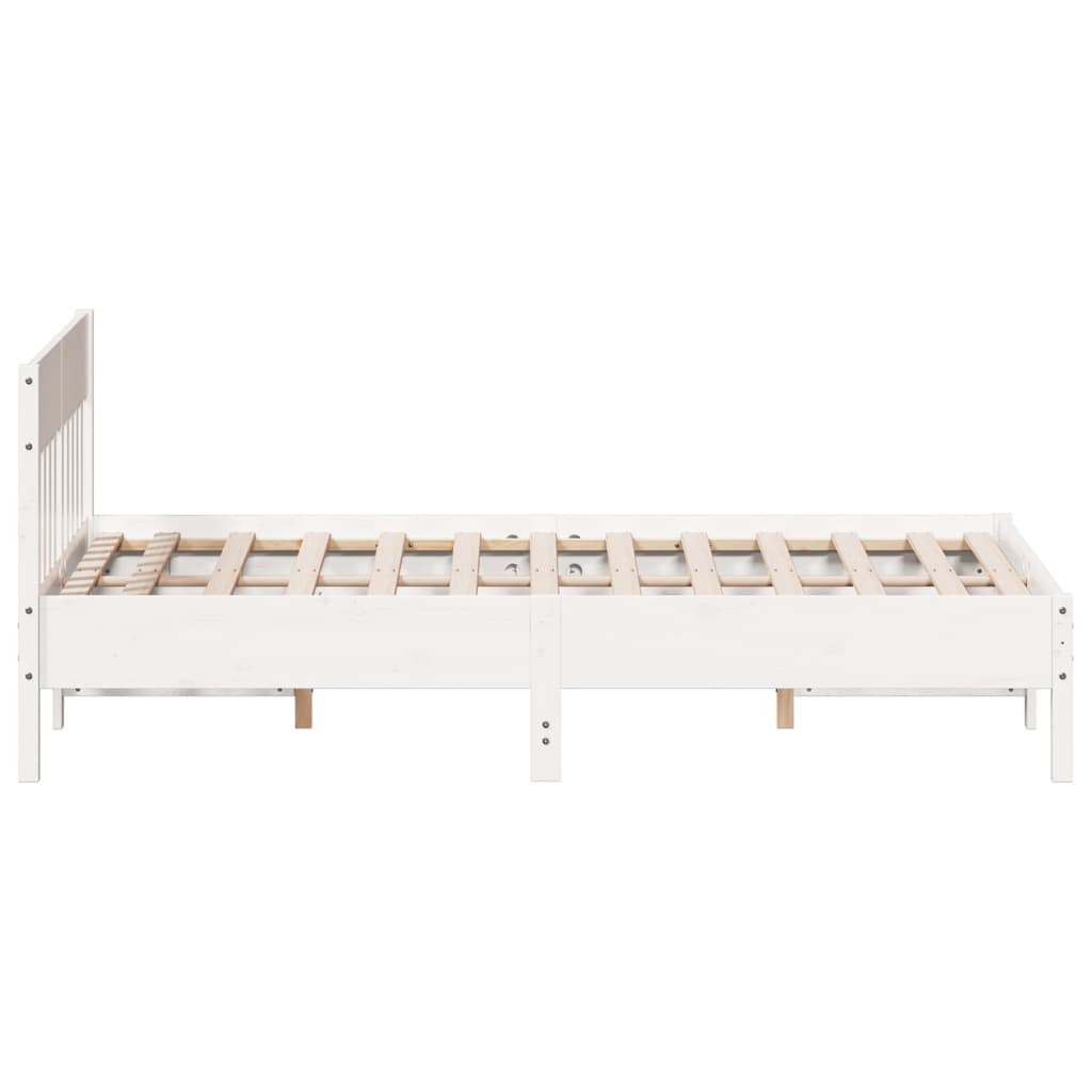 sengeramme uden madras 120x200 cm massivt fyrretræ hvid