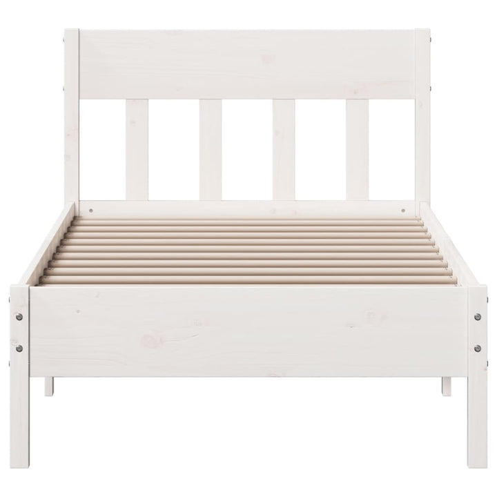 sengeramme uden madras 100x200 cm massivt fyrretræ hvid