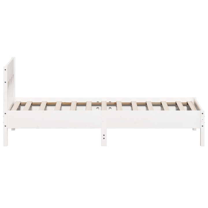 sengeramme uden madras 100x200 cm massivt fyrretræ hvid