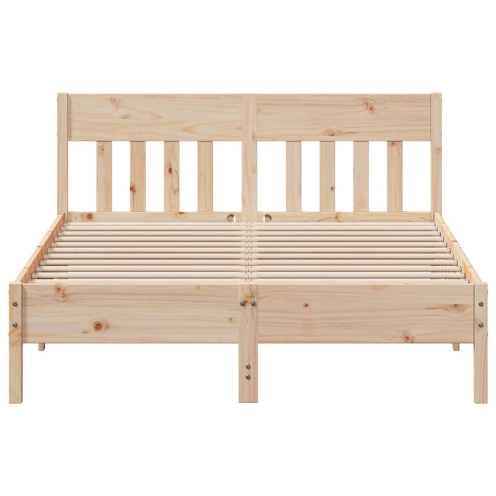sengeramme uden madras 135x190 cm massivt fyrretræ hvid