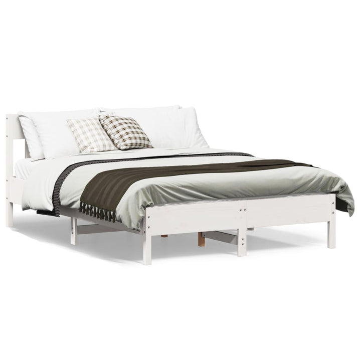 sengeramme uden madras 120x190 cm massivt fyrretræ hvid