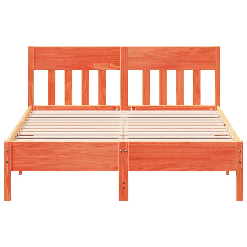 sengeramme uden madras 120x190 cm massivt fyrretræ gyldenbrun