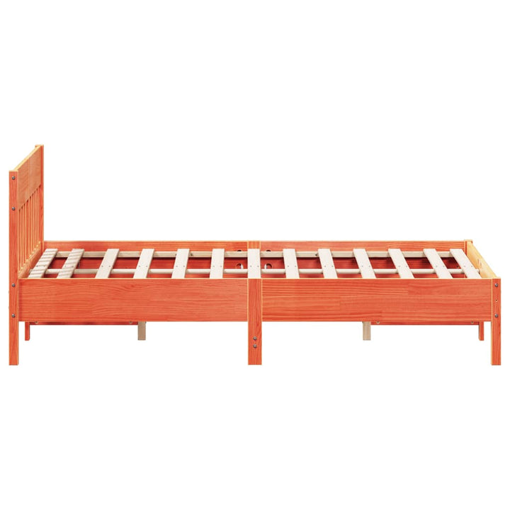 sengeramme uden madras 120x190 cm massivt fyrretræ gyldenbrun