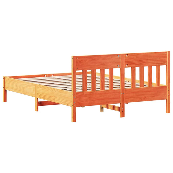 sengeramme uden madras 120x190 cm massivt fyrretræ gyldenbrun