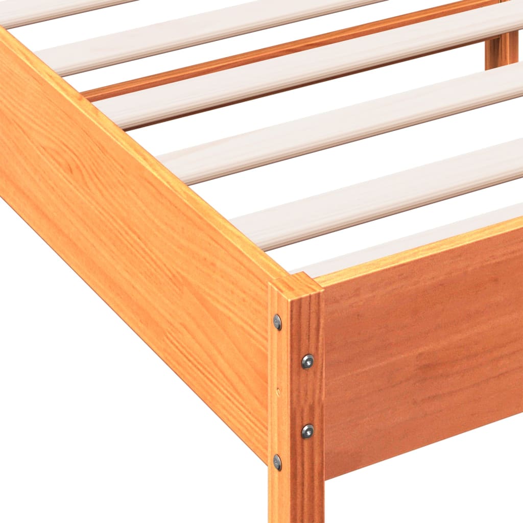 sengeramme uden madras 120x190 cm massivt fyrretræ gyldenbrun