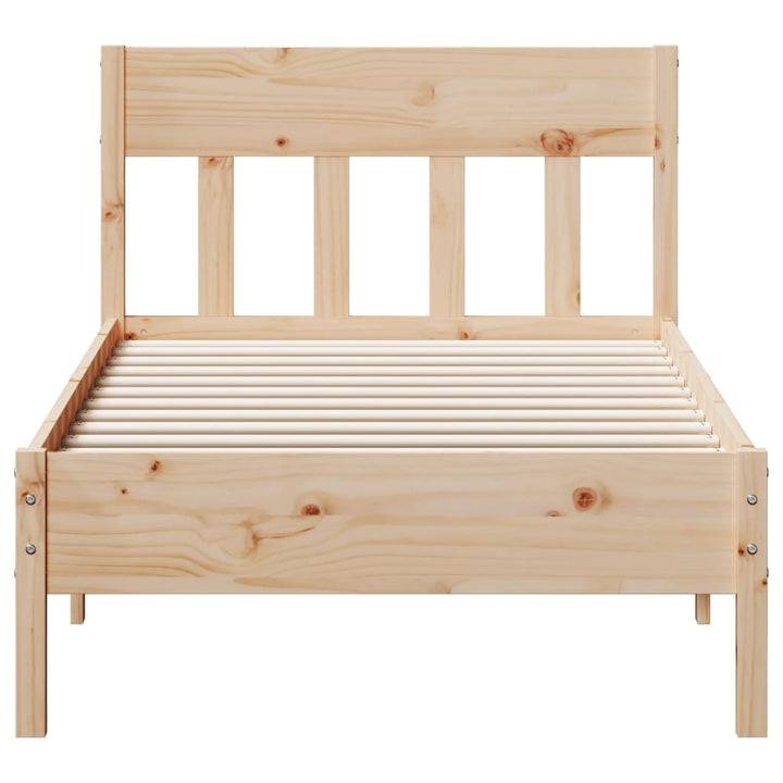 sengeramme uden madras 90x190 cm massivt fyrretræ